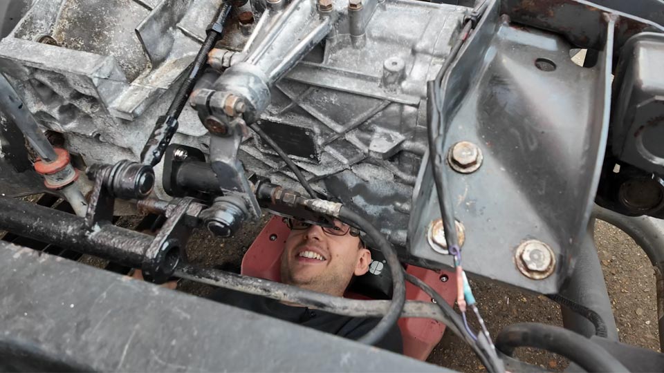 Pete under the transmission, again