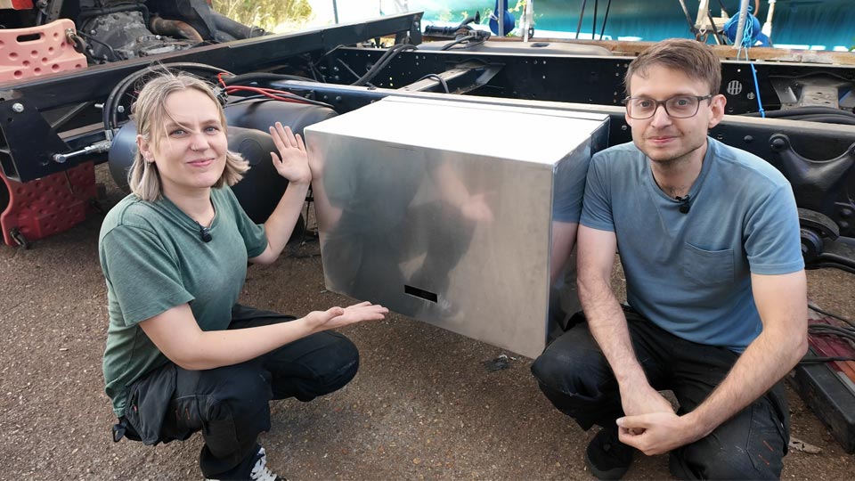 Hayley and Peter with their aluminium chassis box