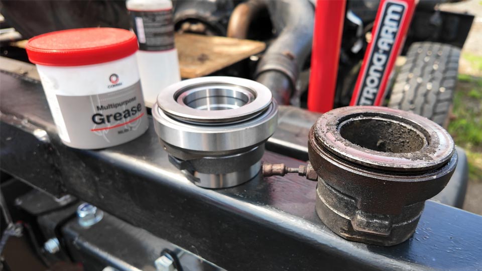 A new clutch release bearing vs an old one