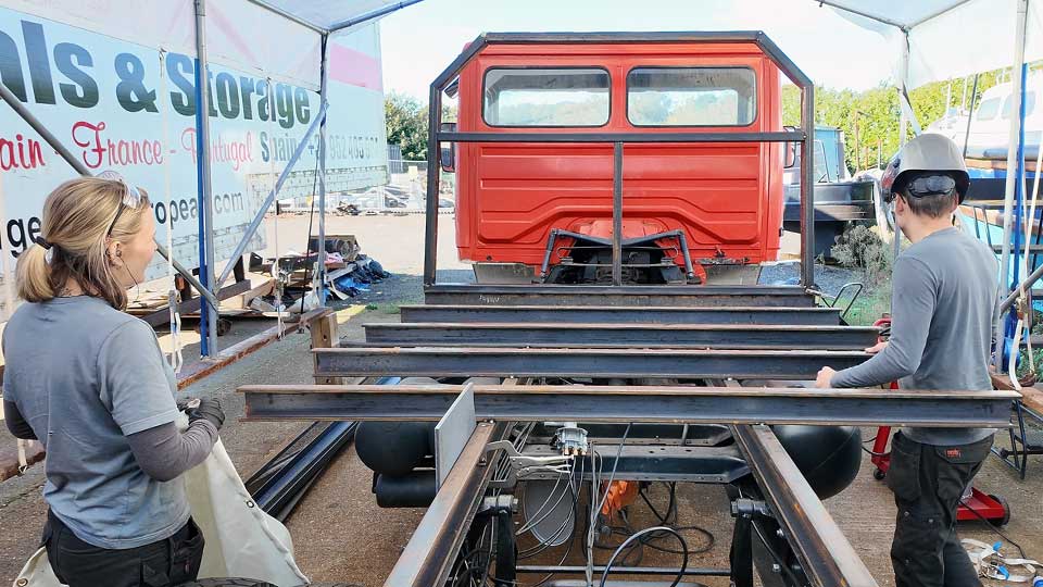Custom flatbed steel headboard
