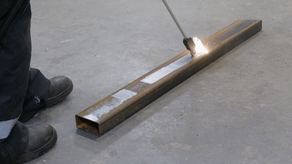 Laser rust removal from steel box section