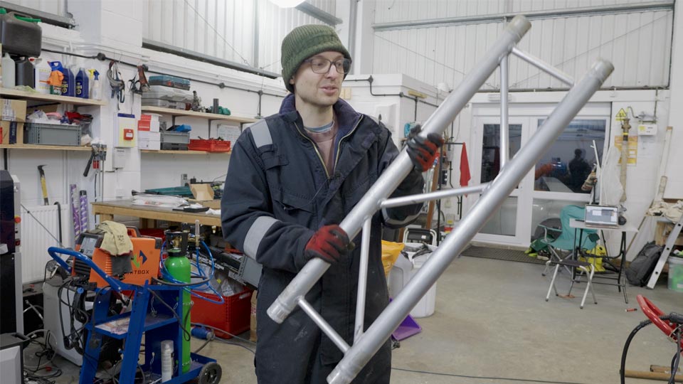 Pete holds some two-point trussing