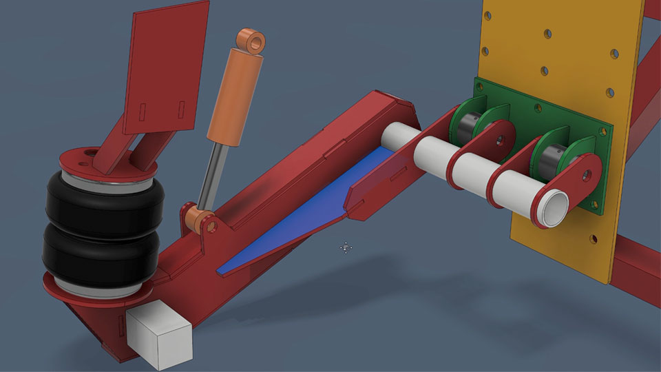 CAD drawing of our independent air suspension design