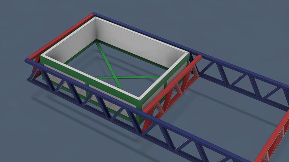 X-bracing on trailer chassis frame