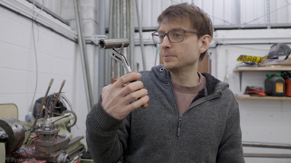 Freshly turned bright steel bushing