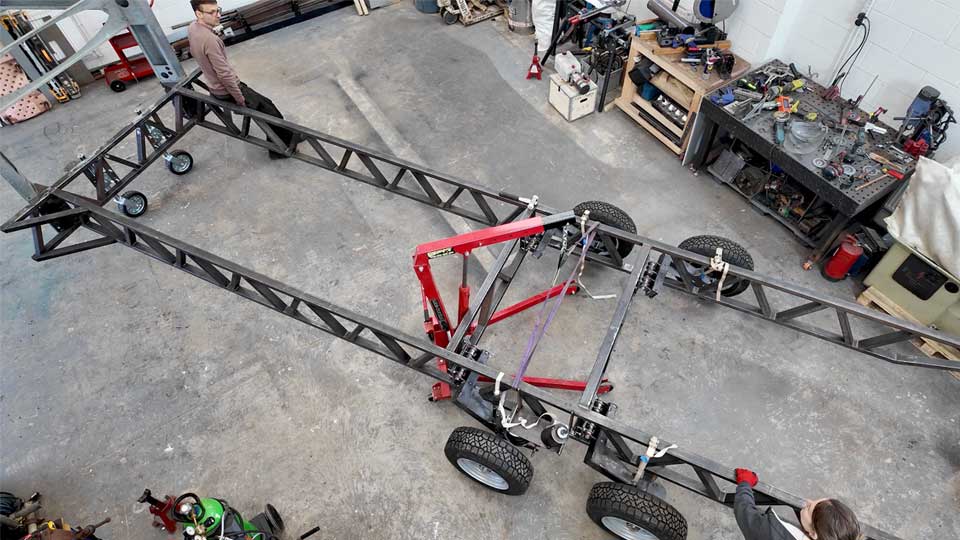 Self-built tiny home trailer