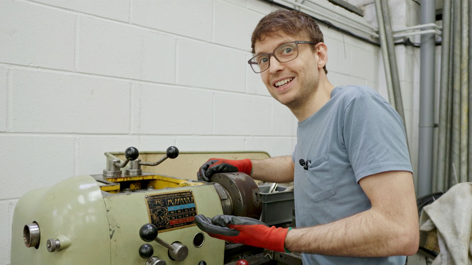 Just a happy boy and his lathe