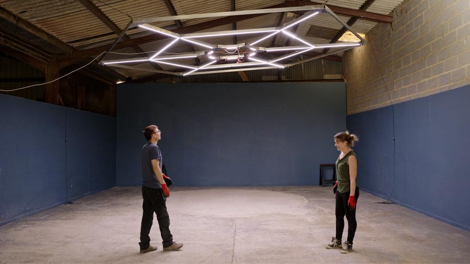 A giant aluminium LED light array