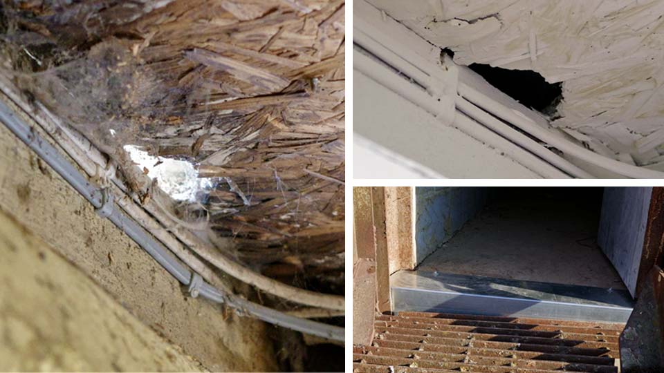 Repairing a hole in the ceiling