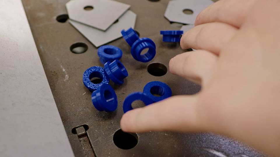 3D printed top hats for reducing M16 bolt holes to M10